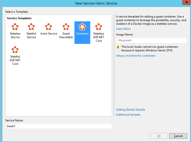 Creating Service Fabric in Visual Studio