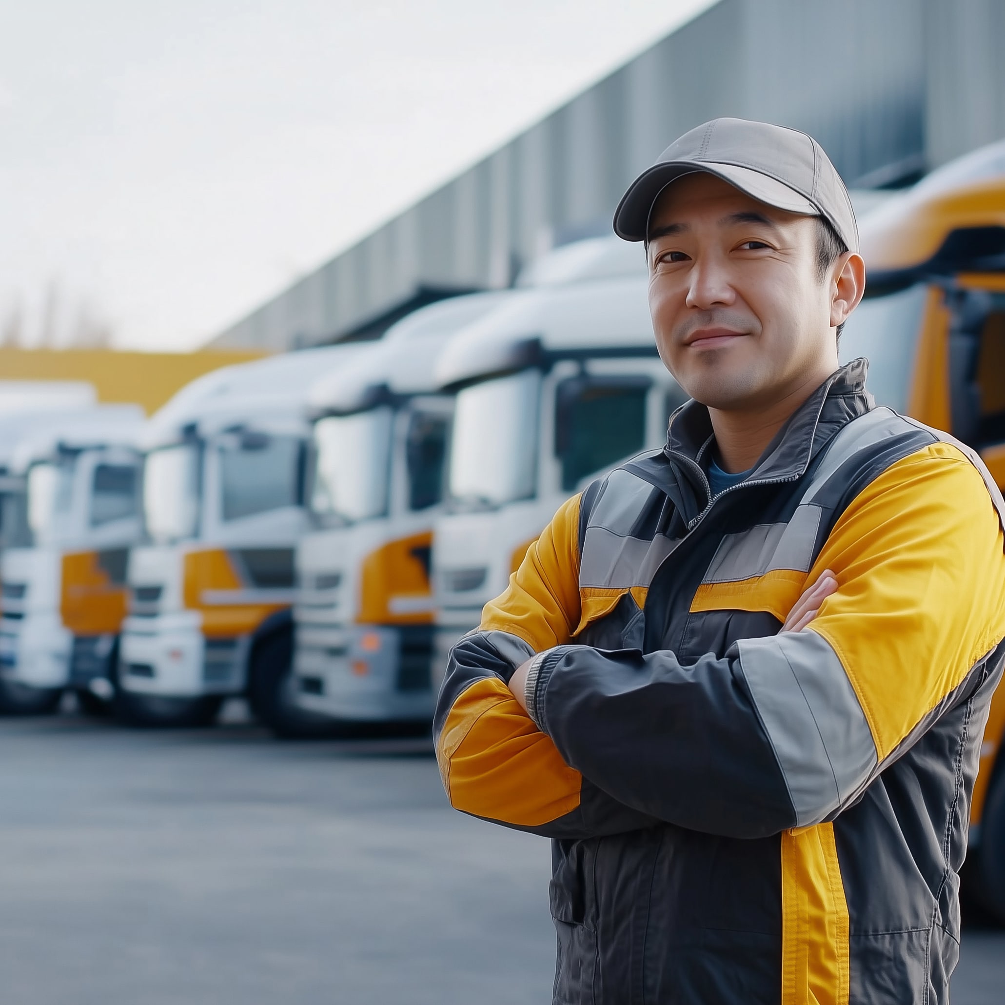 Level 3 Dock Scheduling Agent - worker at a loading dock, representing conversational dock appointment scheduling.
